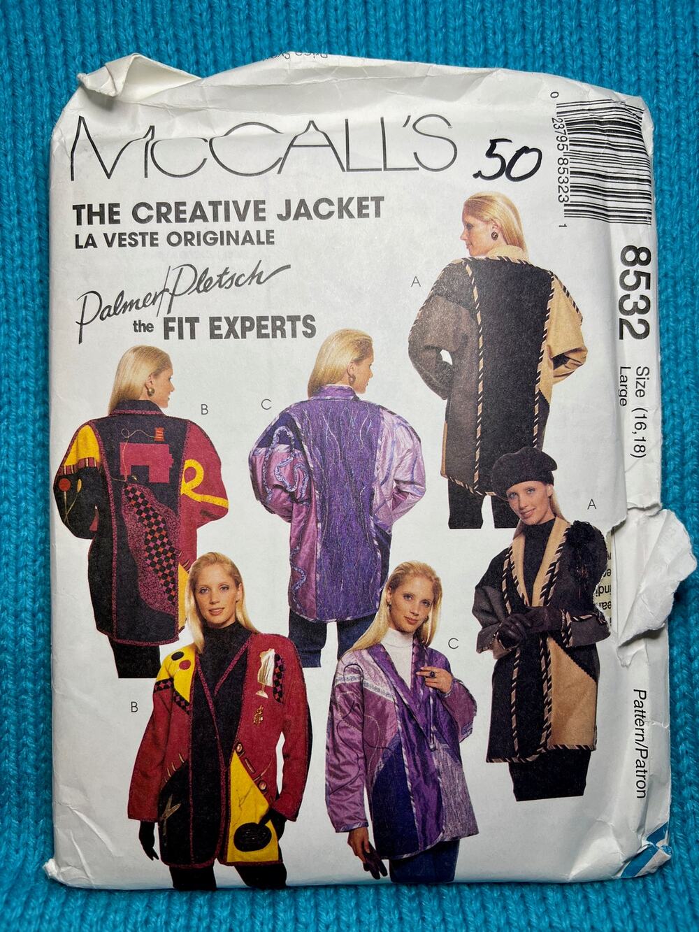 McCalls 8532 Sewing pattern Palmer Pletsch jacket oversized patchwork size 16 18